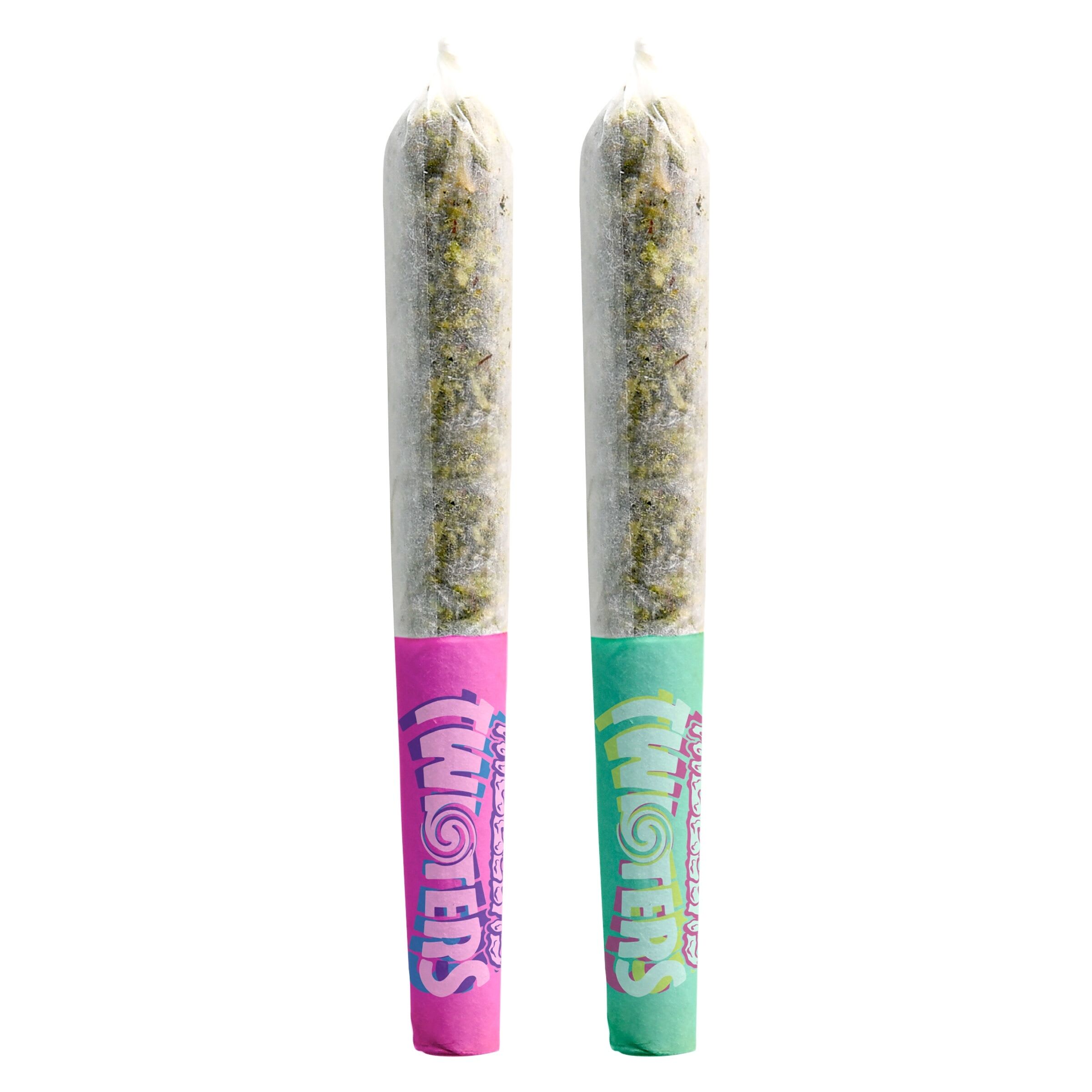 RIZZLERS Twisters - Rainbow Booty + Bubba Bomb 2x0.5g Infused Pre-Roll
