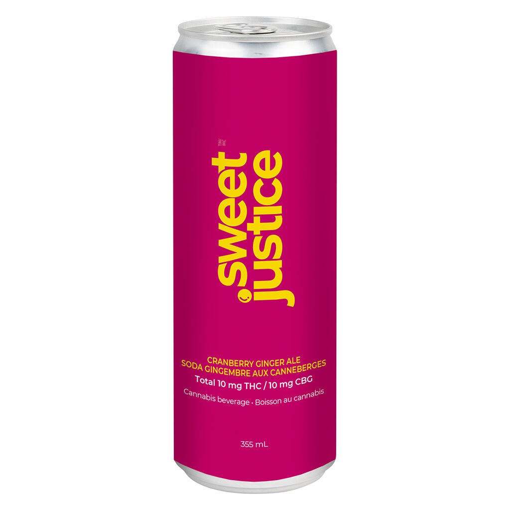 Sweet Justice Cranberry Ginger Ale 1:1 THC/CBG 355ml Beverage