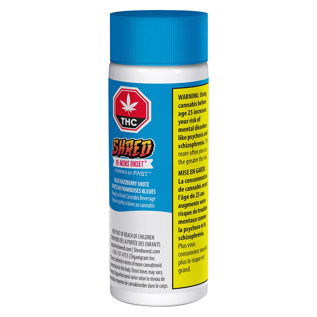 SHRED Blue Razberry Shotz 65ml Beverage