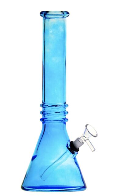 Smoke Arsenal Bongs - BLUE - 12" Blueberry Triple Ring Soft Glass Bong